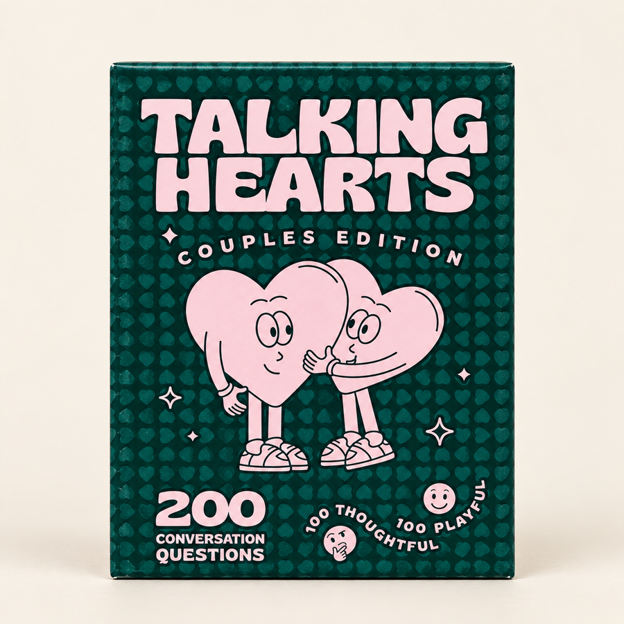 Talking Hearts Couples Edition original green and pink box with 200 conversation questions