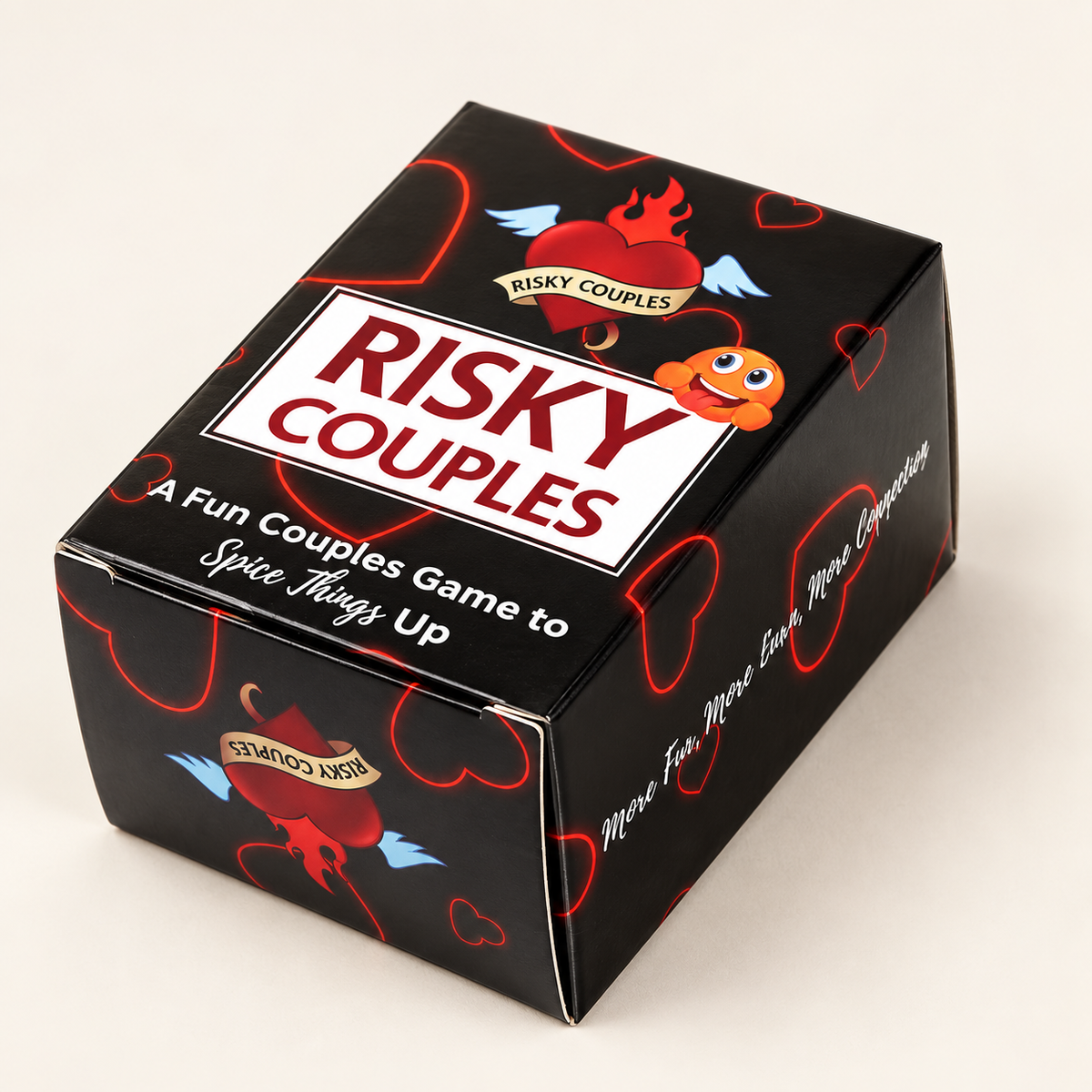 Risky Couples card game in its original packaging on an ivory background